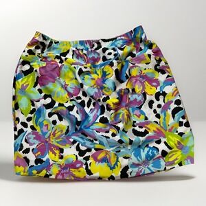 B Skins Skort Size Medium Tropical Floral Animal Print Stretch Sports Athleisure